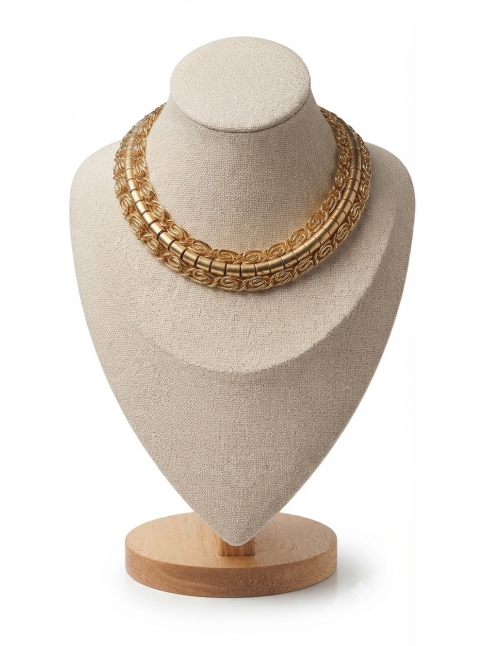 Vintage 80s Gold Tone Statement Necklace